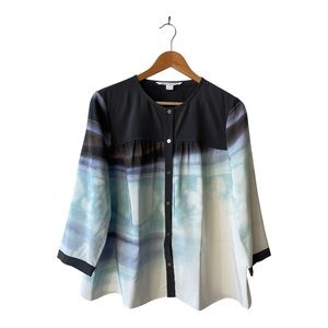 Diane Von Furstenberg Women’s 100% Silk Printed Marcy Top Blouse 12